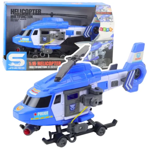 Helikopter Policyjny Hak Nosze Światła Dźwięki Niebieski 1:16