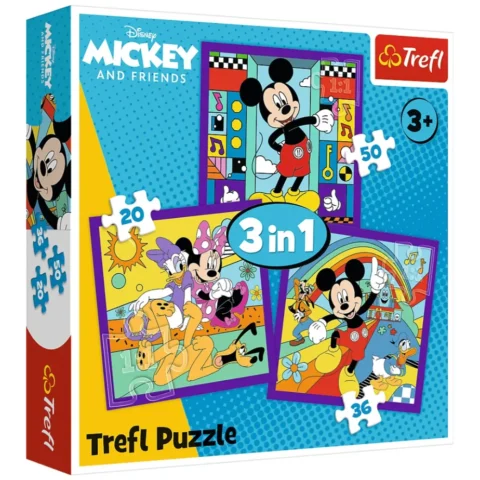 Puzzle - 3w1 (20, 36, 50) - Miki i jego wesoła ekipa - Myszka Miki i Przyjaciele - Trefl 34894