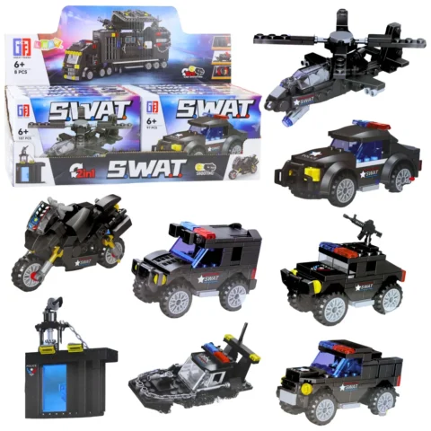 Klocki Konstrukcyjne Pojazdy Środki Transportu SWAT 2w1 92-117 el.