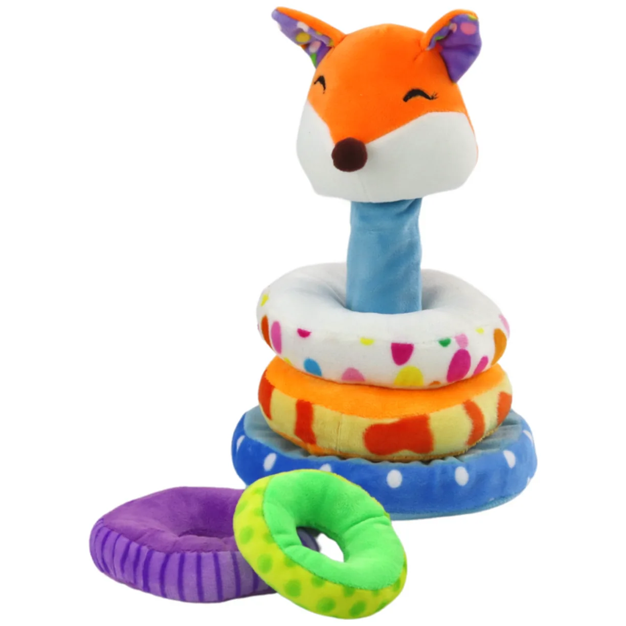 Piramidka Pluszowa Lis Maskotka Edukacyjna Kolorowa 27 cm - obrazek 3