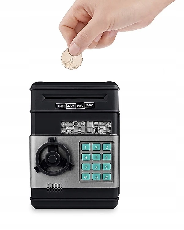 SKARBONKA SEJF Wpłatomat Monet Banknotów na PIN