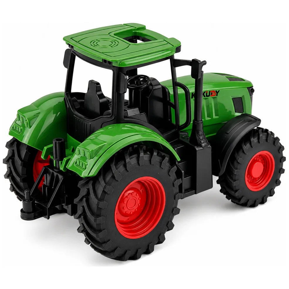Traktor Rolniczy Farmerski Gospodarski Gumowe Koła Zielony 1:24 - obrazek 4