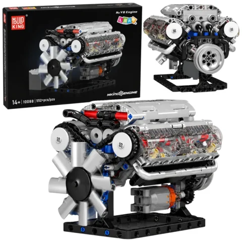 Klocki Konstrukcyjne Silnik V8 Model Mechaniczny Ruchome Tłoki 552 el.
