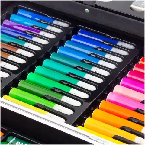 ZESTAW ARTYSTYCZNY DO RYSOWANIA MALOWANIA FARBY DLA DZIECKA WALIZKA 145 EL. Płeć: chłopcy, dziewczynki, unisex