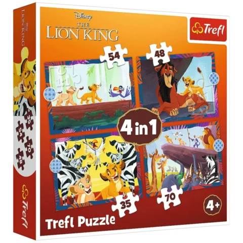 Puzzle - 4w1 (35, 48, 54, 70) - Odważny Król Lew - Disney - Trefl 34653