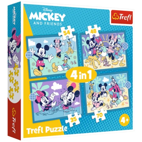 Puzzle - 4w1 (35, 48, 54, 70) - Zabawne zdarzenia Myszki Miki - Trefl 34669