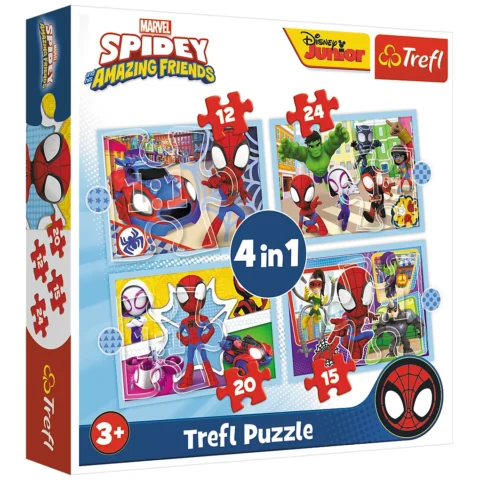 Puzzle - 4w1 (12, 15, 20, 24) - Ekipa Spiday"a - Trefl 34611