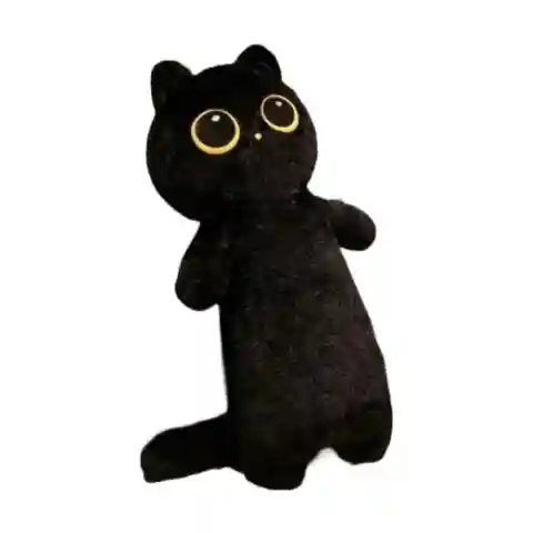 MASKOTKA PLUSZAK PODUSZKA KOT CZARNY DŁUGI 70 cm Materiał: tkanina
