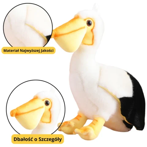 Pluszowy Pelikan Ptak Pluszak Maskotka Przytulanka 24cm