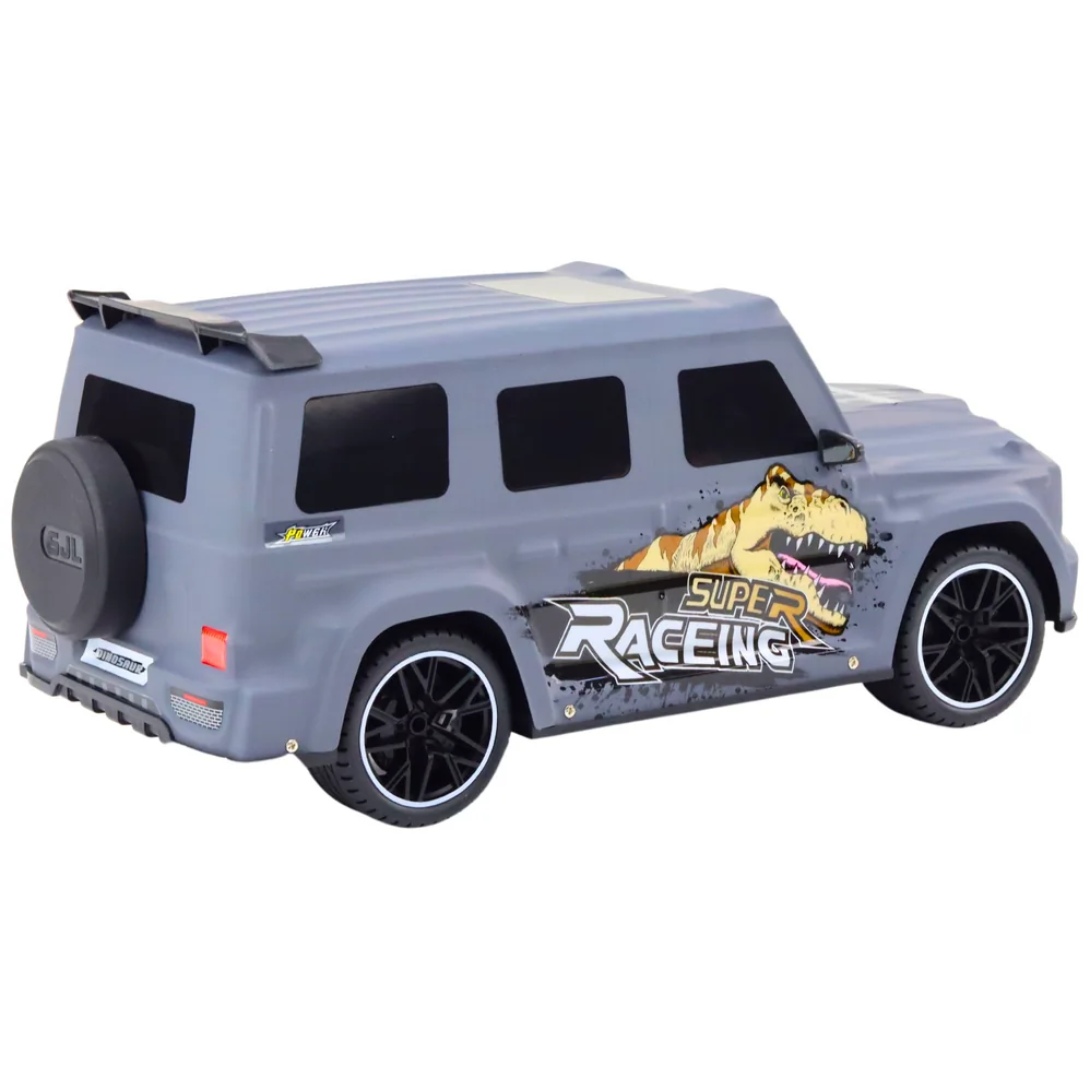 Auto Zdalnie Sterowane RC z Dinozaurem w Skali 1:10 Szare - obrazek 3