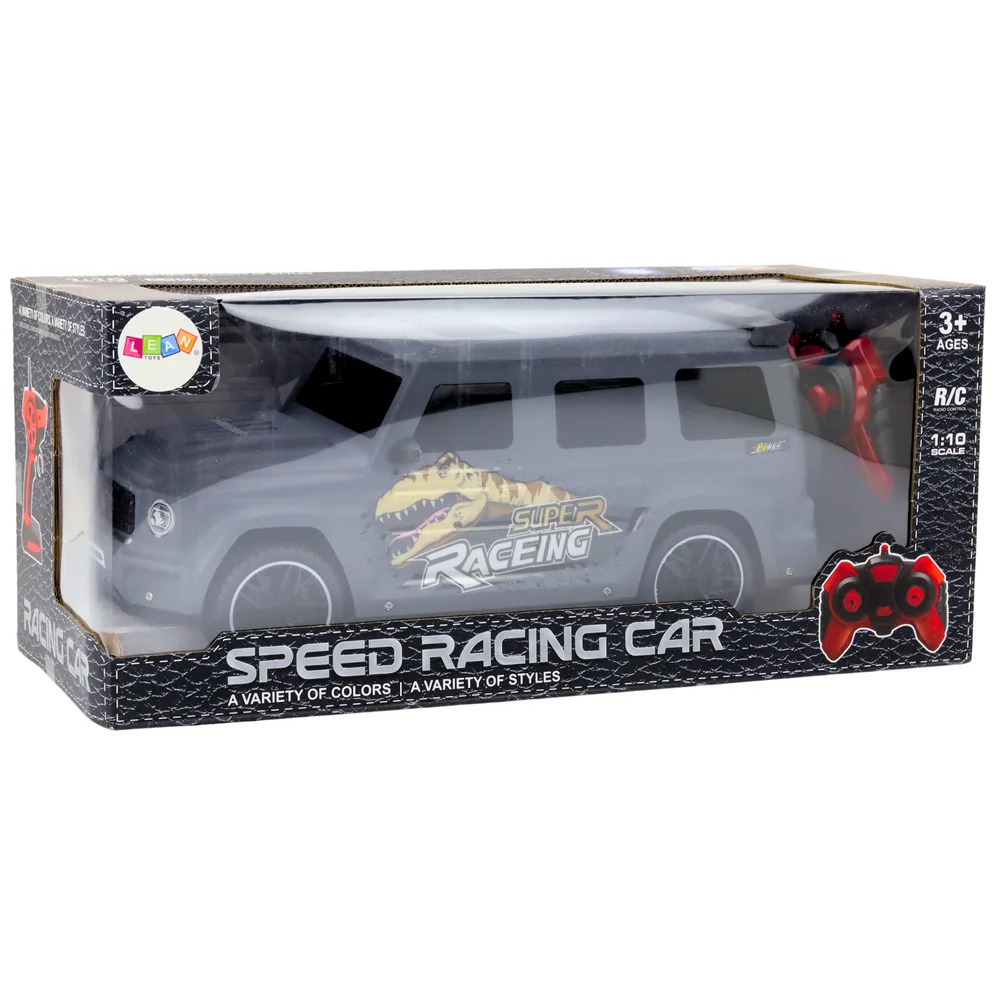 Auto Zdalnie Sterowane RC z Dinozaurem w Skali 1:10 Szare - obrazek 6