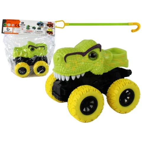 Pojazd Terenowy Pchacz  Tyranozaur Rex Gumowe Koła Zielony