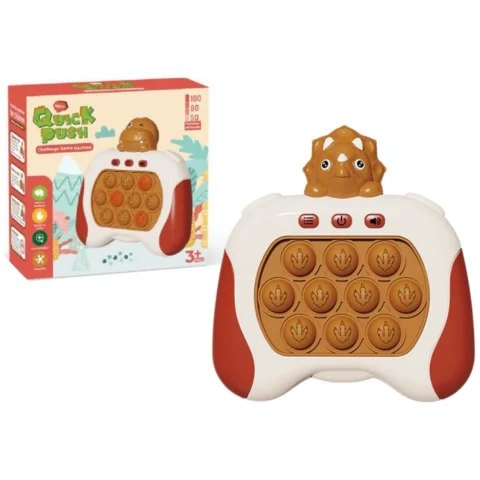 Gra Sensoryczna Triceratops Pop It Na Baterie Światła Dźwięki Brązowa