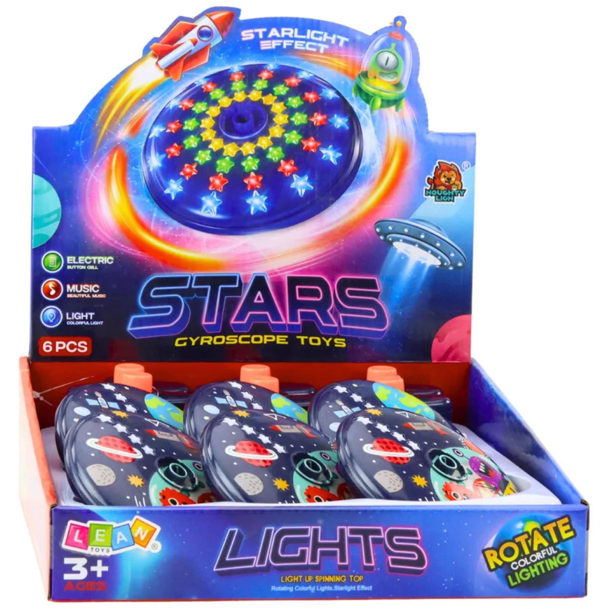Kolorowy Świecący Dysk Kosmos Ufo Kręcący Bączek Spinning Top - obrazek 4