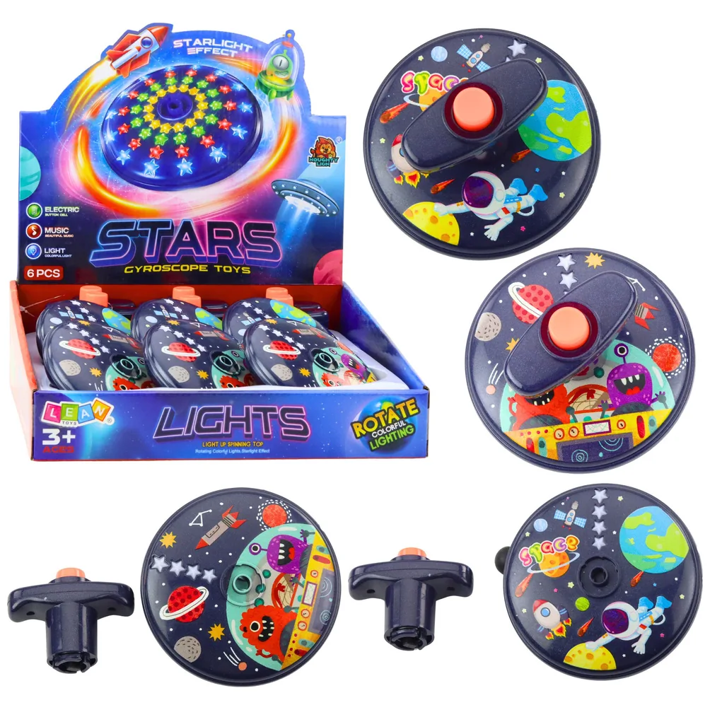 Kolorowy Świecący Dysk Kosmos Ufo Kręcący Bączek Spinning Top