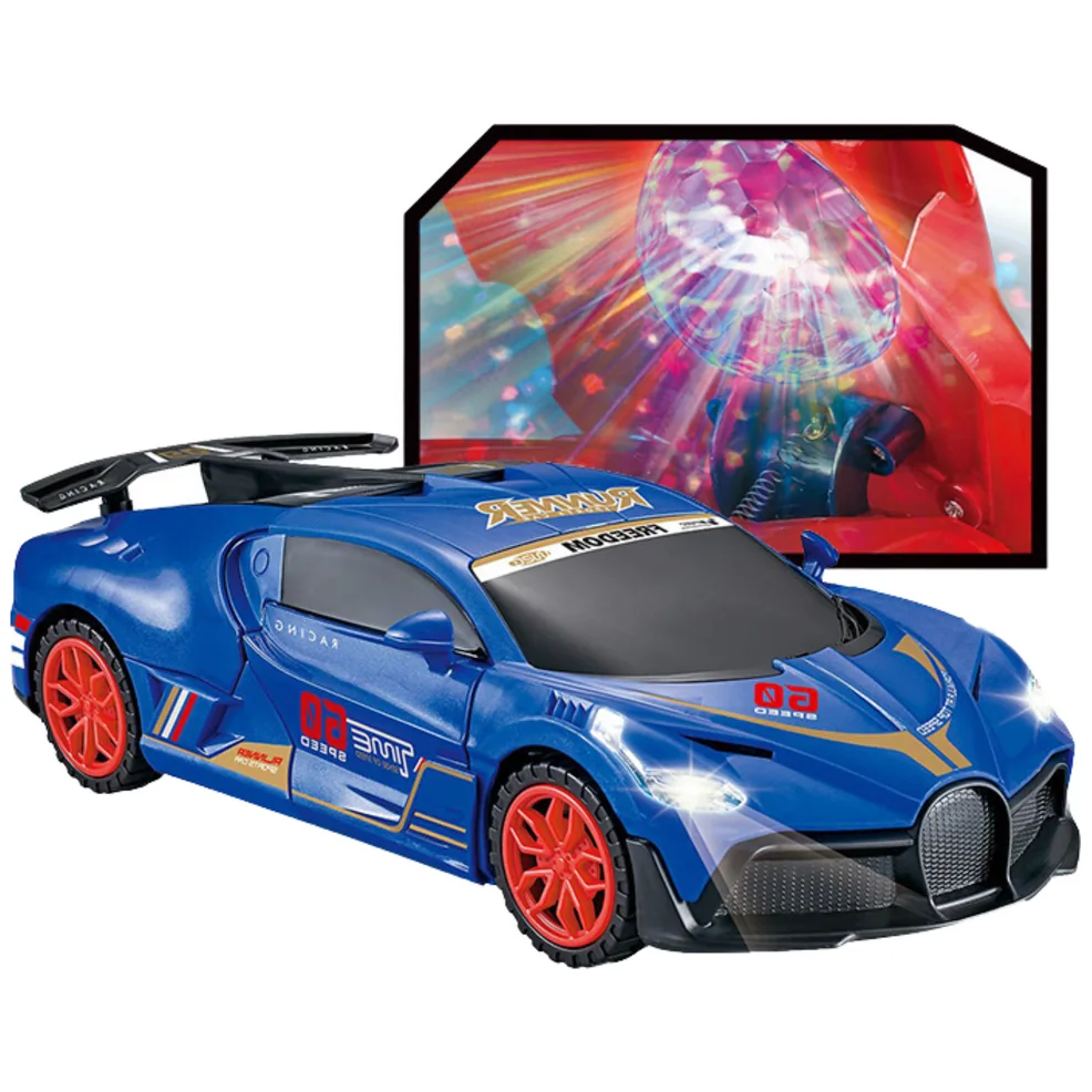Auto Sportowe Czujnik Przeszkód Kula Led Obrót 360° Światła Dźwięk Niebieski - obrazek 2