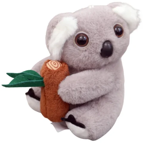 Pluszowy Brelok Koala z Gałęzią Szary Karabińczyk Złoty 12cm