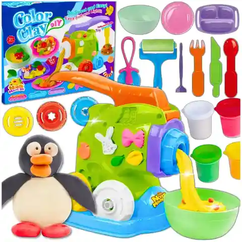 CIASTOLINA MAKARONOWA MASZYNKA ZESTAW KREATYWNY DLA DZIECI NA PREZENT