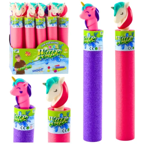 Piankowa Broń Pompka Pałka Na Wodę Jednorożec Różowa Fioletowa 35 cm