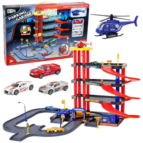 Parking Wielopoziomowy 4 Poziomy Z Windą Helikopter Autka 70 el.
