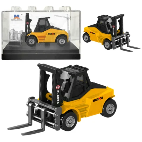 Wózek Widłowy Metalowy Model Kolekcjonerski Huina Żółty 1:80