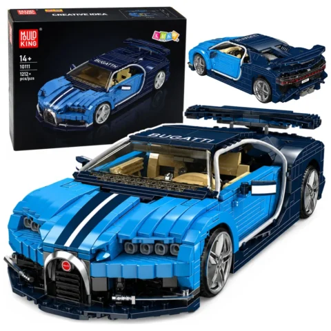 Klocki Konstrukcyjne Samochód Sportowy Bugatth Niebieski 1212 el.