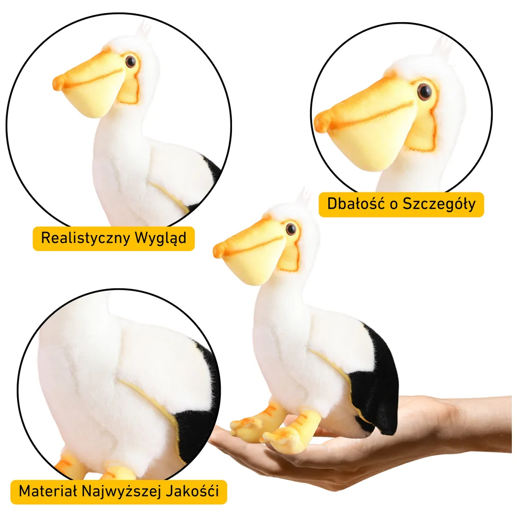 Pluszowy Pelikan Ptak Pluszak Maskotka Przytulanka 24cm - obrazek 2
