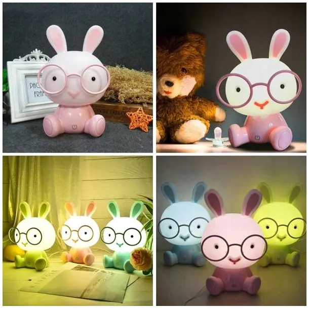 LAMPKA NOCNA DLA DZIECI KRÓLIK LAMPA BIURKOWA USB NA BIURKO PREZENT RÓŻ EAN (GTIN): 5906700040269