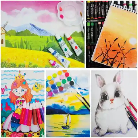 ZESTAW ARTYSTYCZNY DO RYSOWANIA MALOWANIA FARBY DLA DZIECKA WALIZKA 145 EL. Liczba sztuk w zestawie: 145 szt.