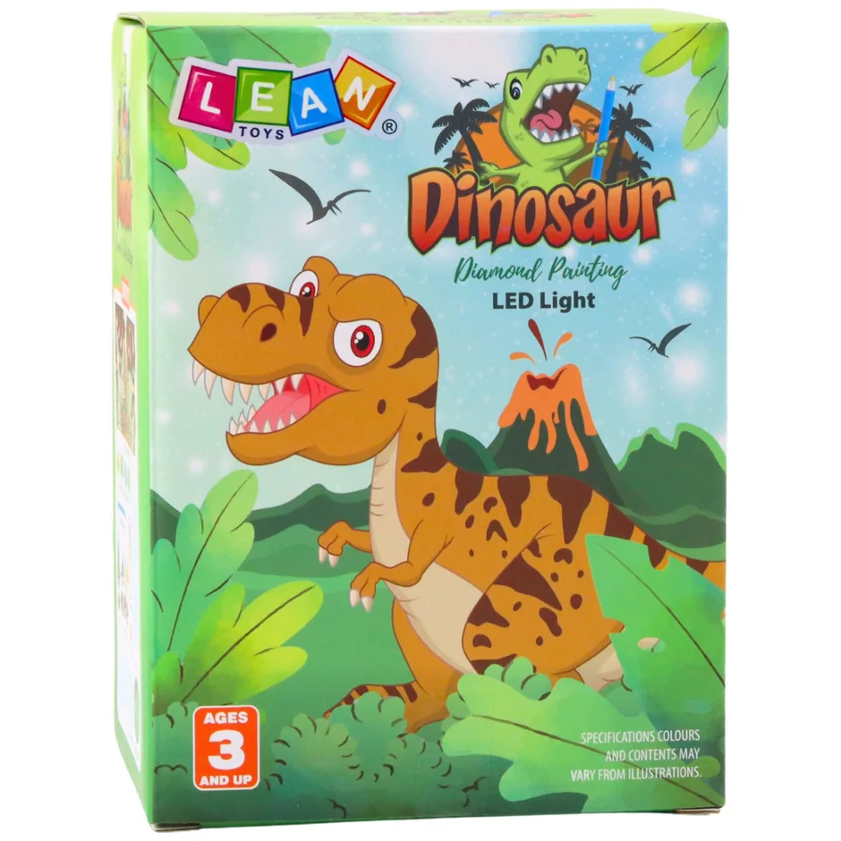 Zestaw Kreatywny Dinozaury W Słoiku Diamenty Lampka Nocna Pilot DIY - obrazek 3