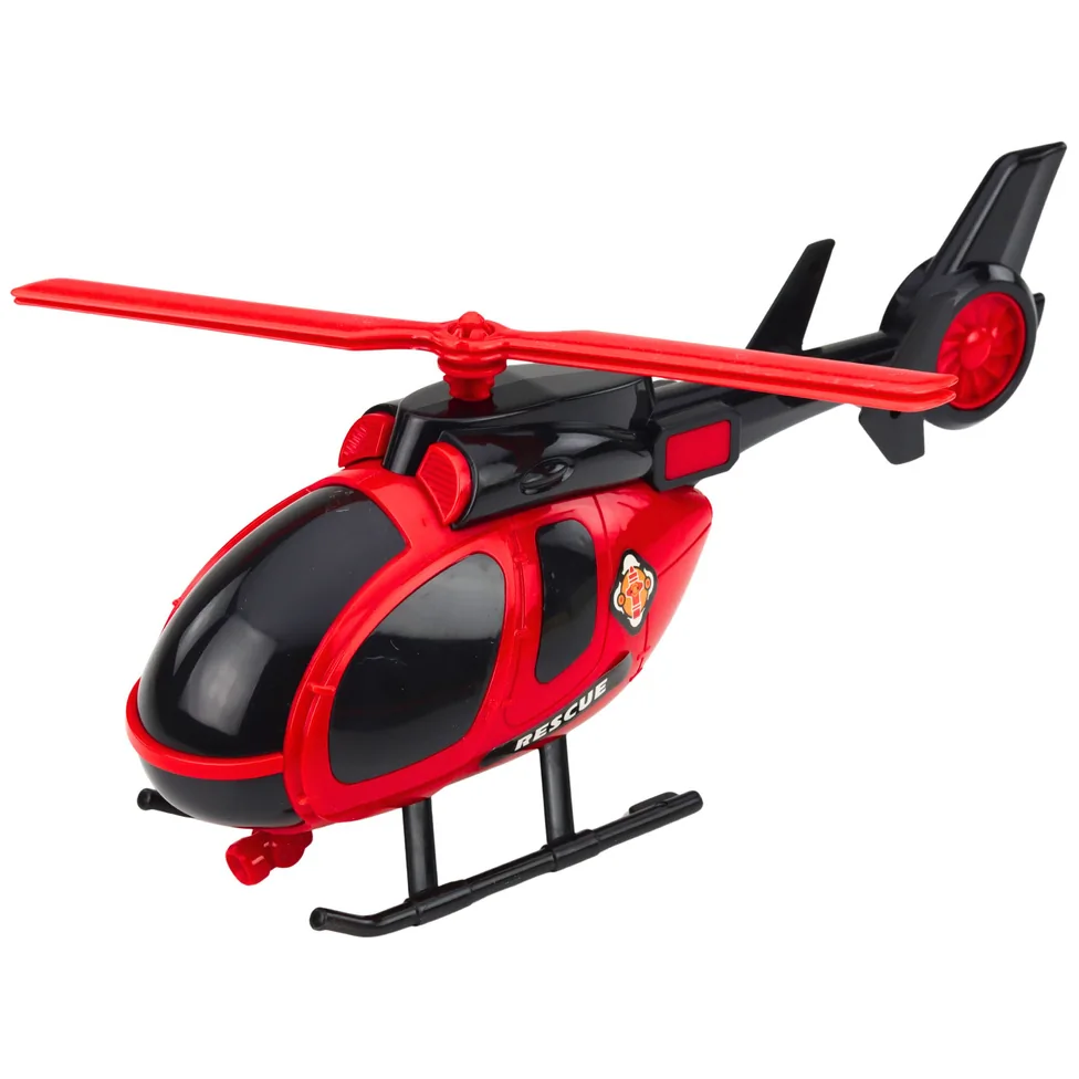 Zestaw Strażacki Ratunkowy Ciężarówka Laweta Auto Helikopter Światła Dźwięk - obrazek 4