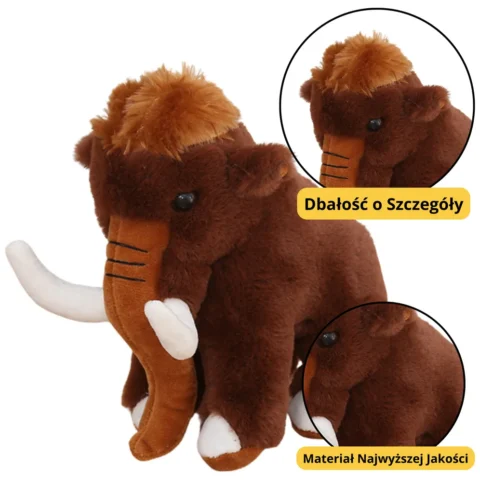Pluszowa Maskotka Przytulanka Mamut Brązowy 20cm