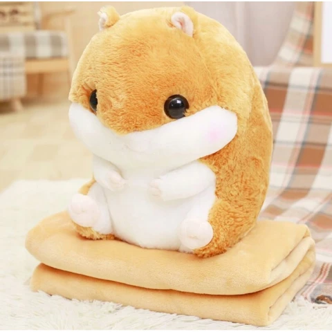 MASKOTKA PODUSZKA PRZYTULANKA CHOMIK JASNY BRĄZ Z KOCEM 3w1 EAN (GTIN): 5905529672552