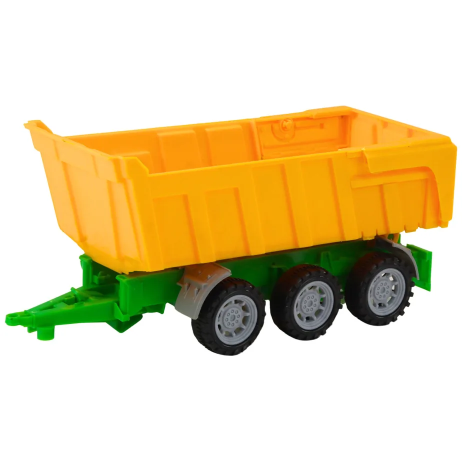 Traktor Rolniczy Farmerski Z Żółtą Przyczepą Czerwony 46cm - obrazek 4