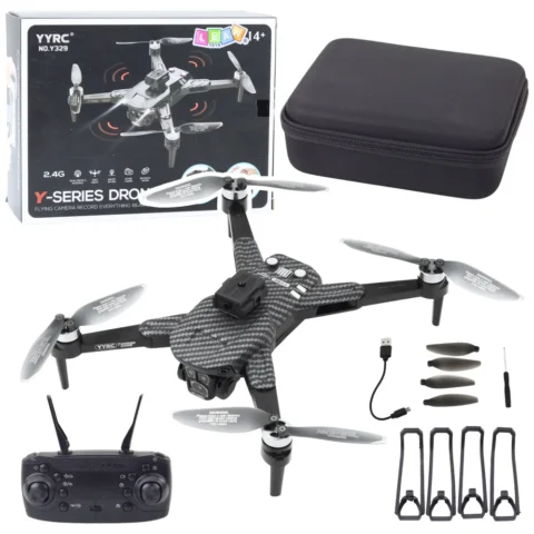 Dron Y329 Kamera HD WIFI Światła LED Aplikacja Czarny Karbonowy