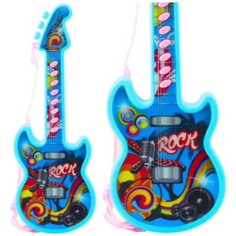 Gitara Elektryczna Dla Dzieci Melodie Gama Solmizacyjna Niebieski 29cm