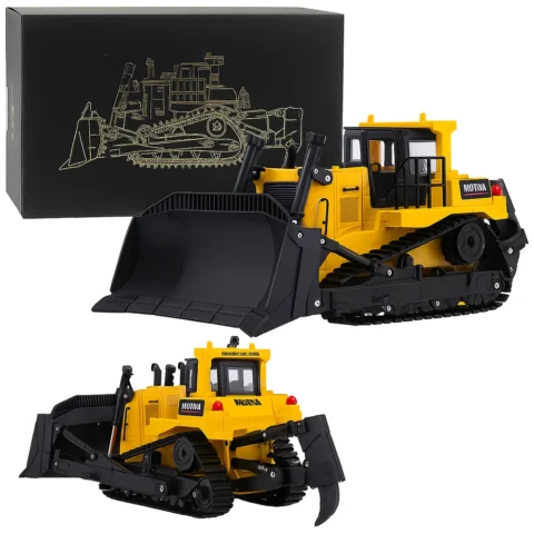 Spychacz Buldożer Koparka Huina Metalowy Model Budowlany 1:50