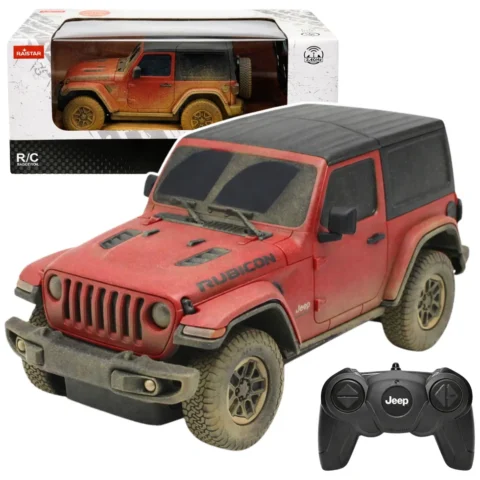 Auto JEEP Wrangler Rubicon-Muddy Zdalnie Sterowane RC Czerwone Rastar 1:24