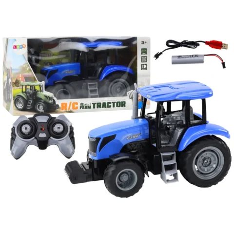 Traktor Zdalnie Sterowany RC 2.4G Dźwięki Niebieski