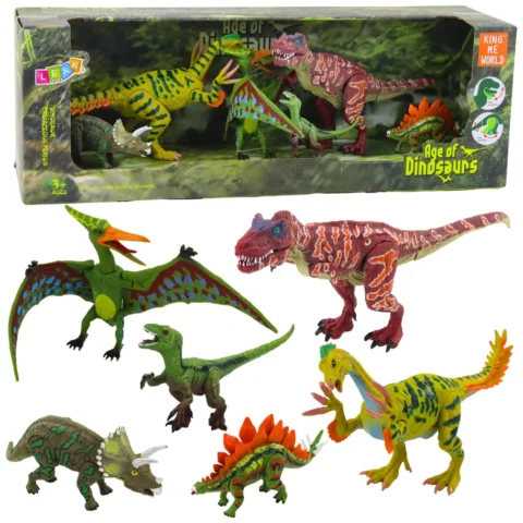 Zestaw Figurek Dinozaury Ruchome Nogi Paszcze 6szt