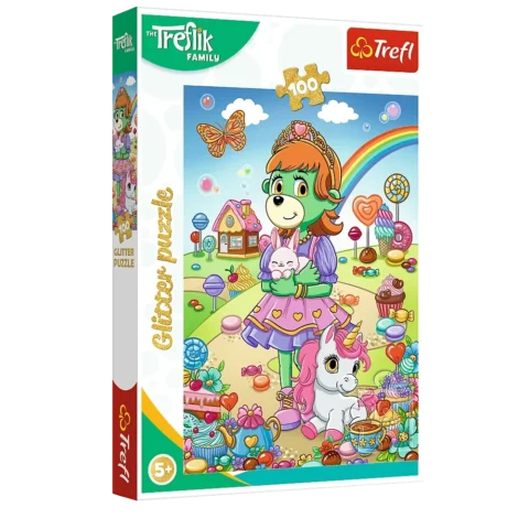 Puzzle - 100 - Rodzina Treflików - Brokatowe Trefliki - Trefl 14833