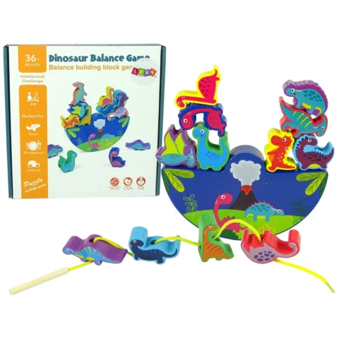 Drewniana Gra Dinosaur Balance Game Dinozaury Zręcznościowa
