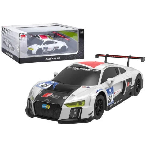 Auto R/C 1:24 Zdalnie Sterowane Sportowe AUDI R8 LMS Biało-Czarne