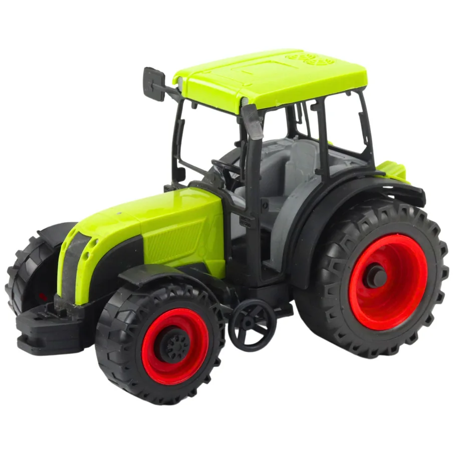 Traktor Rolniczy Farmerski Z Zielono-Żółtą Przyczepą Zielony 50cm - obrazek 3