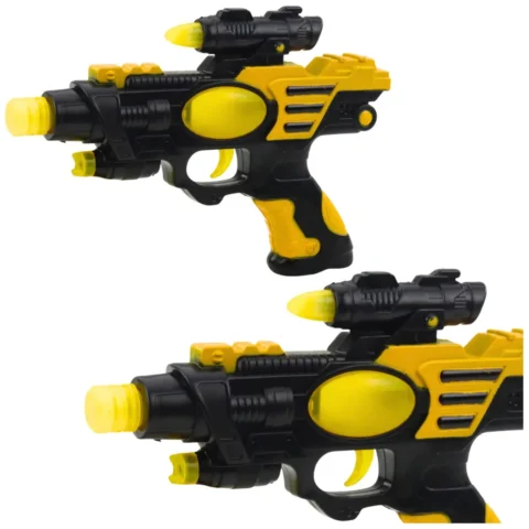 Pistolet Kosmiczny Broń Czarno-Żółty Światła Dźwięki