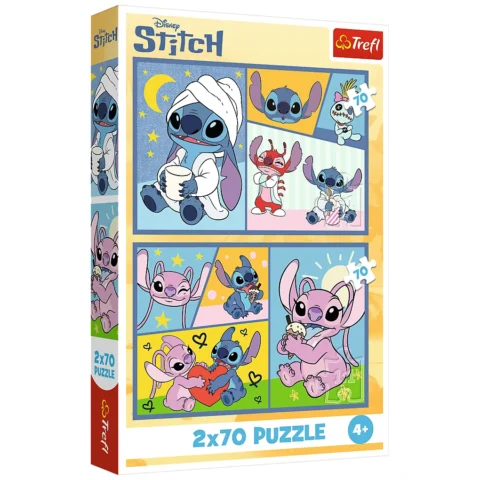 Puzzle - 2x70 - Ze Stitchem nie ma nudy - Disney Lilo i Stitch - Trefl 34444