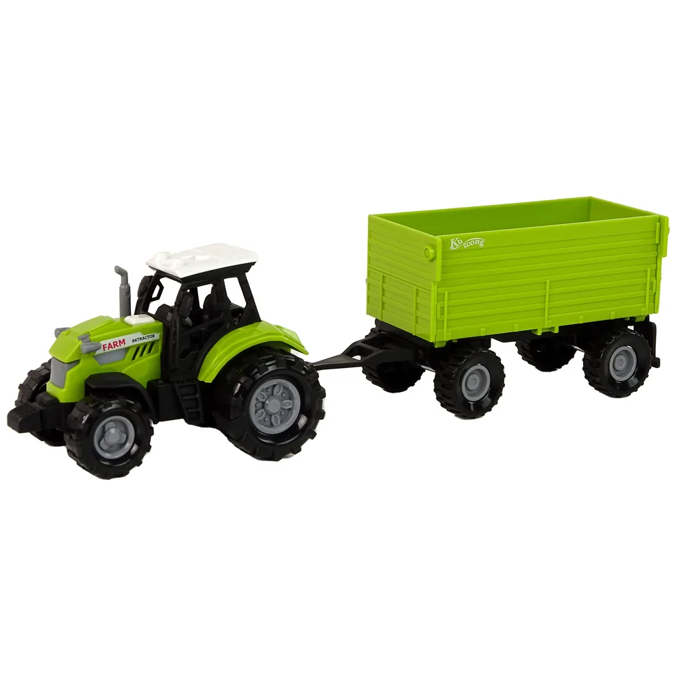 Traktor Rolniczy z Przyczepą Światłą Dźwięki Zielony - obrazek 2