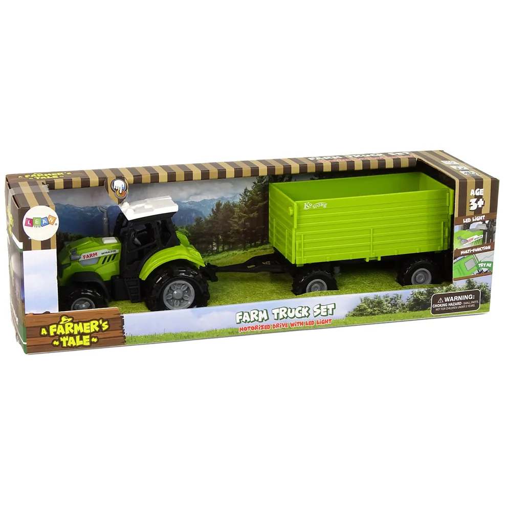 Traktor Rolniczy z Przyczepą Światłą Dźwięki Zielony - obrazek 5