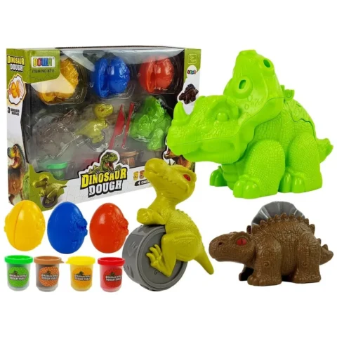 Ciastolina Dinozaury Jajka Foremka 12 Elementów 4 Kolory
