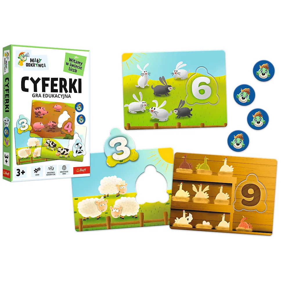 Gra edukacyjna dla dzieci Cyferki Mały Odkrywca Trefl 02810 - obrazek 2